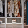 Modular L Shape Glass Door Bedroom Furniture Wardrobe Shaker Door Walk in Closets 
