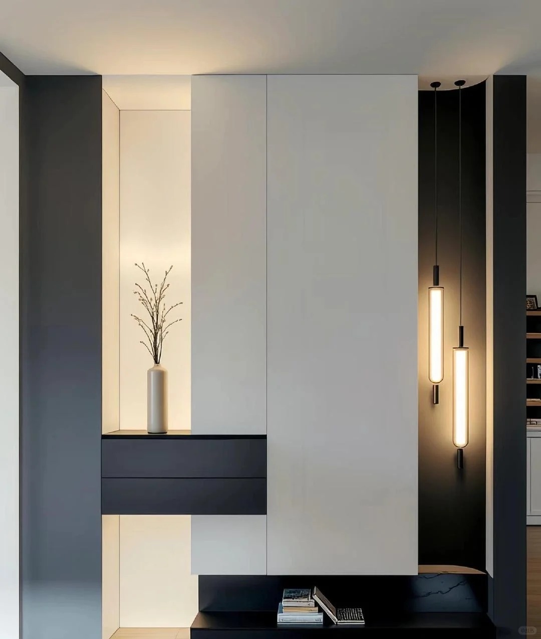 Elegante moderne Story -Lagerschränke mit elegantem Design und minimalistischer Anziehungskraft