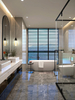 Tocador de ba&ntilde;o moderno con espejo 