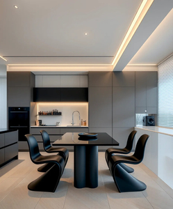 Luxe Open - Concept Kitchen met ruime donkere - grijze kasten