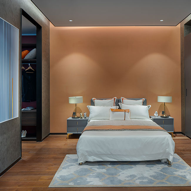 Almari pakaian morden dengan pintu lacquer sliding Matt Grey yang popular